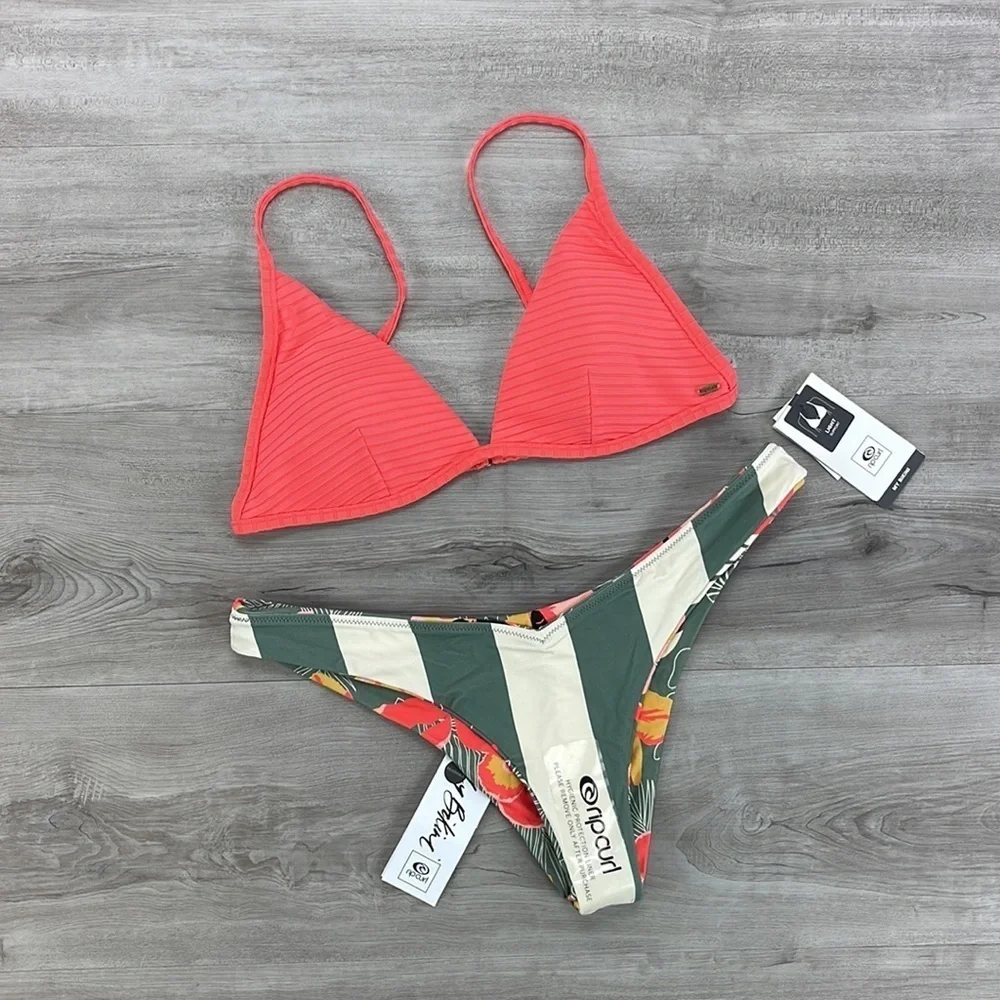 ☀️RIP CURL☀️ PREMIUM SURF BANDED FIXED TROPIC COAST SKIMPY REVERSIBLE BOX